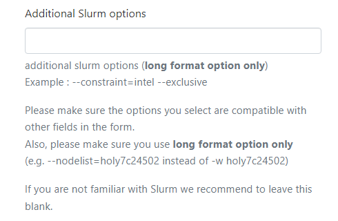 Additional Slurm options