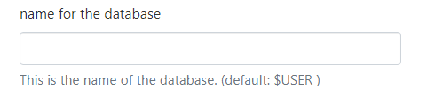 Name for the database