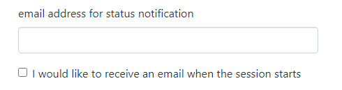 Email address and request for notification